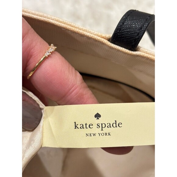 KATE SPADE White Black Hot Sauce Medium Tote Bag - Picture 5 of 6